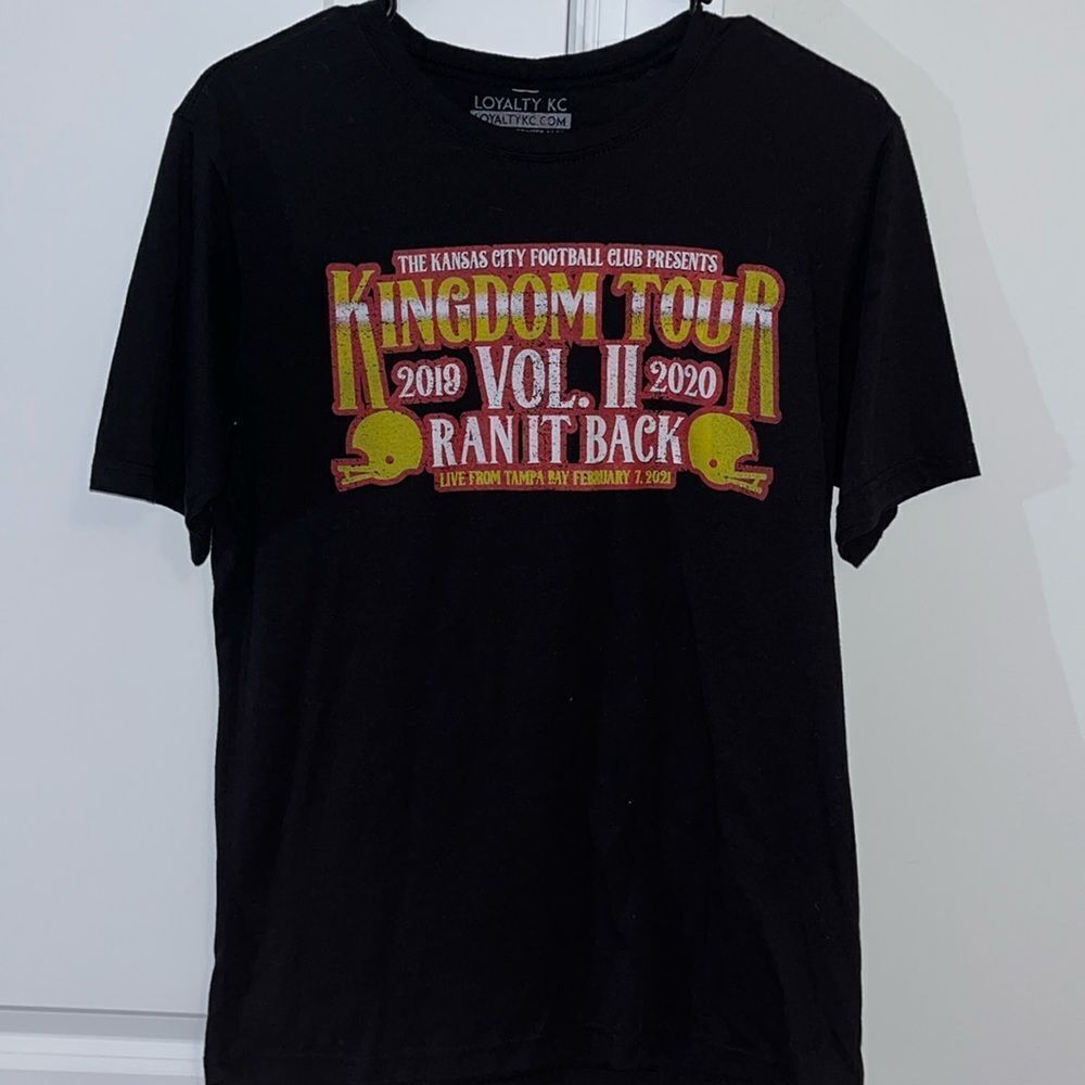 Kansas City Chiefs T Shirt Chiefs Kingdom Tour NFL Black Season Graphic Print S